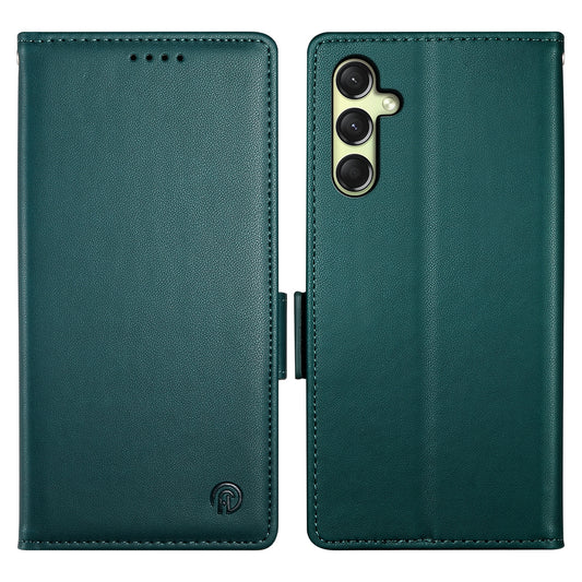 DF-010 For Samsung Galaxy A16 5G / A16 4G Stand Case PU Leather Wallet Phone Cover - Blackish Green