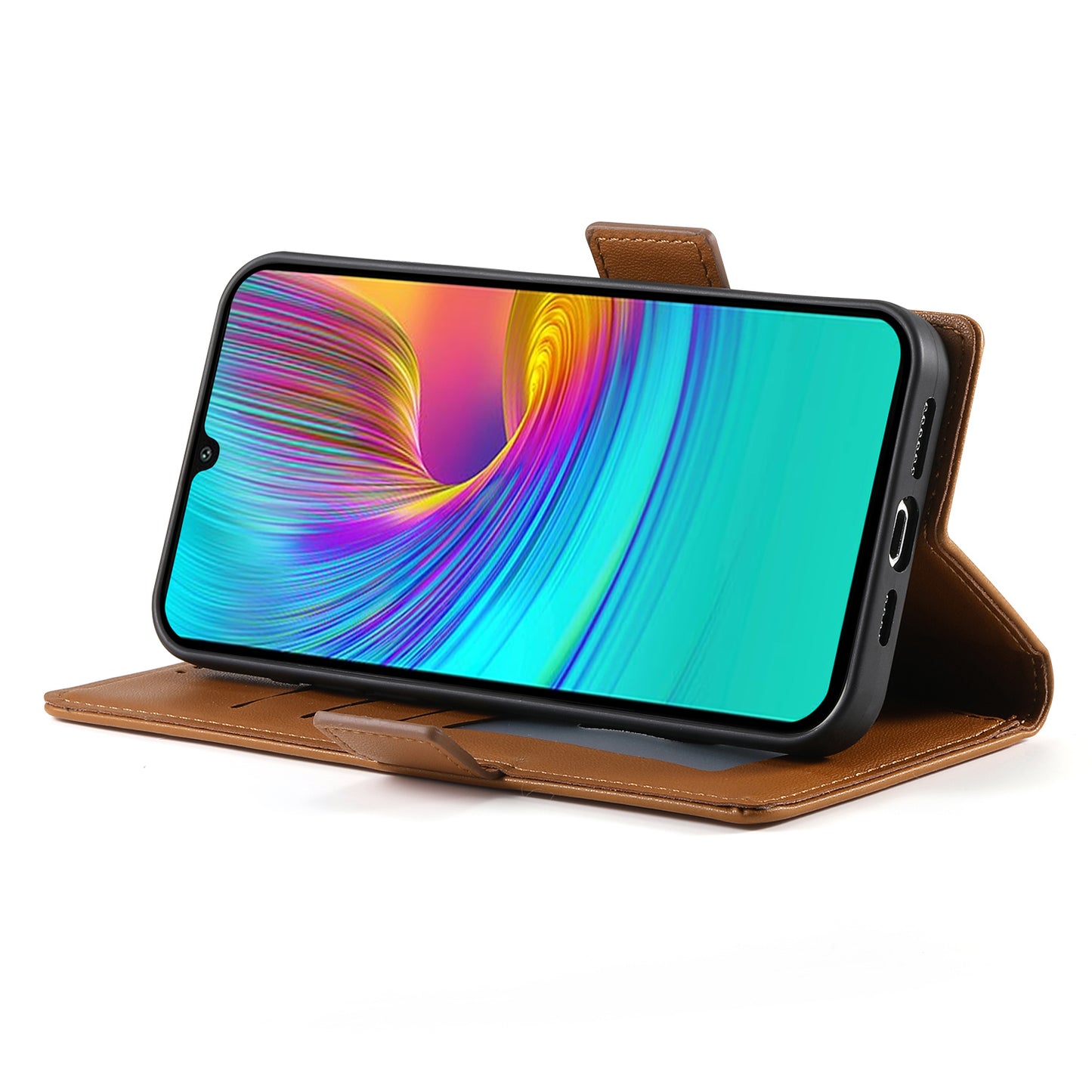 DF-010 For Samsung Galaxy A16 5G / A16 4G Stand Case PU Leather Wallet Phone Cover - Brown