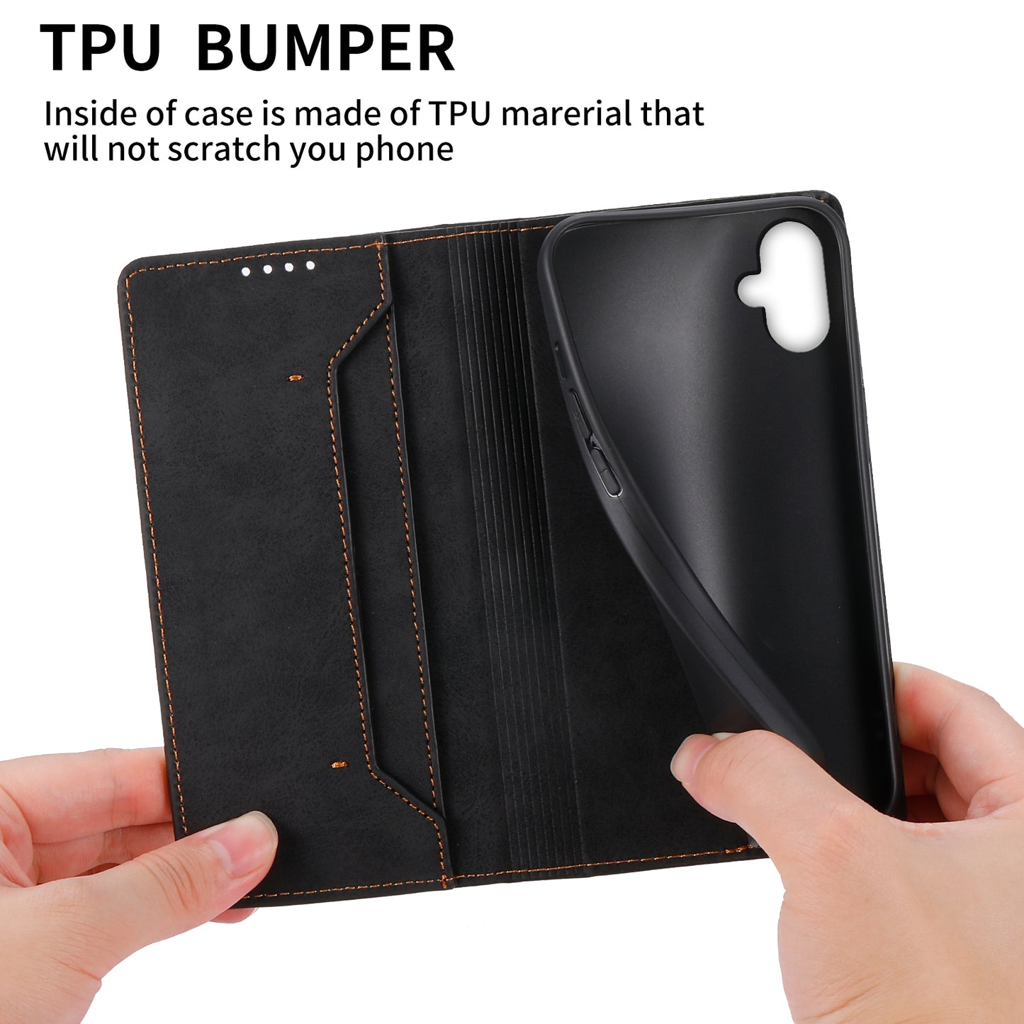 DF-05 For Samsung Galaxy A06 Wallet Case RFID Blocking PU Leather Phone Cover - Black