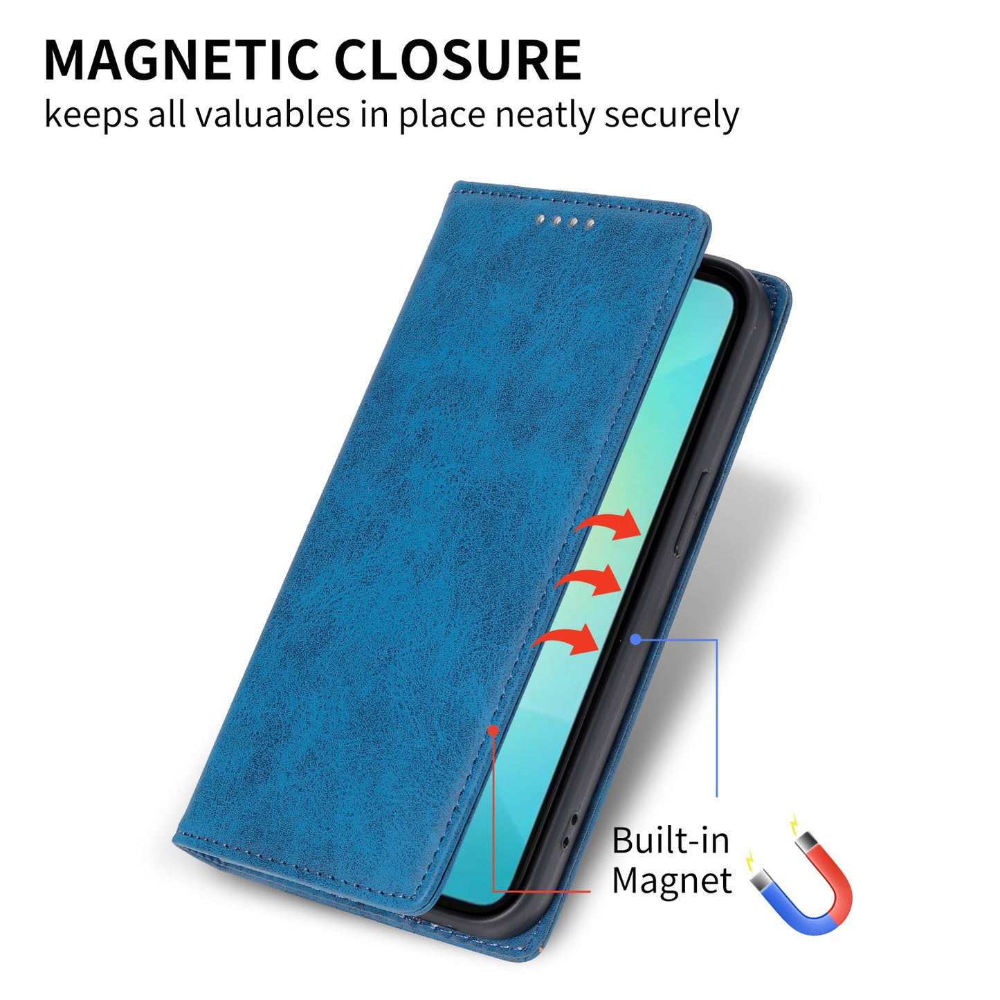 DF-05 For Samsung Galaxy A06 Wallet Case RFID Blocking PU Leather Phone Cover - Blue