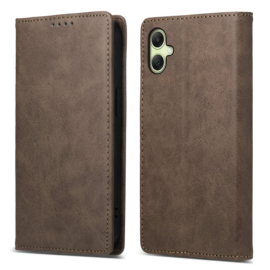 DF-05 For Samsung Galaxy A06 Wallet Case RFID Blocking PU Leather Phone Cover - Brown