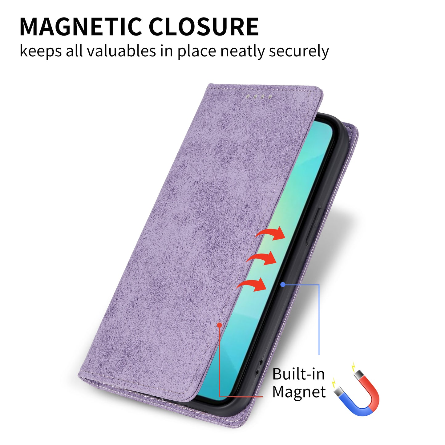 DF-05 For Samsung Galaxy A06 Wallet Case RFID Blocking PU Leather Phone Cover - Purple