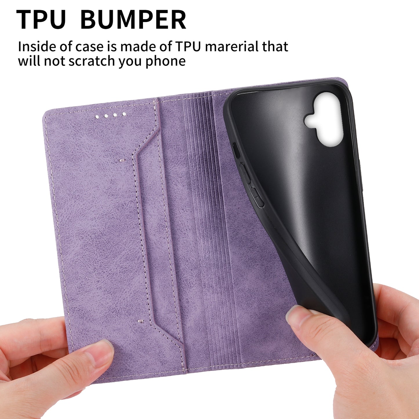 DF-05 For Samsung Galaxy A06 Wallet Case RFID Blocking PU Leather Phone Cover - Purple