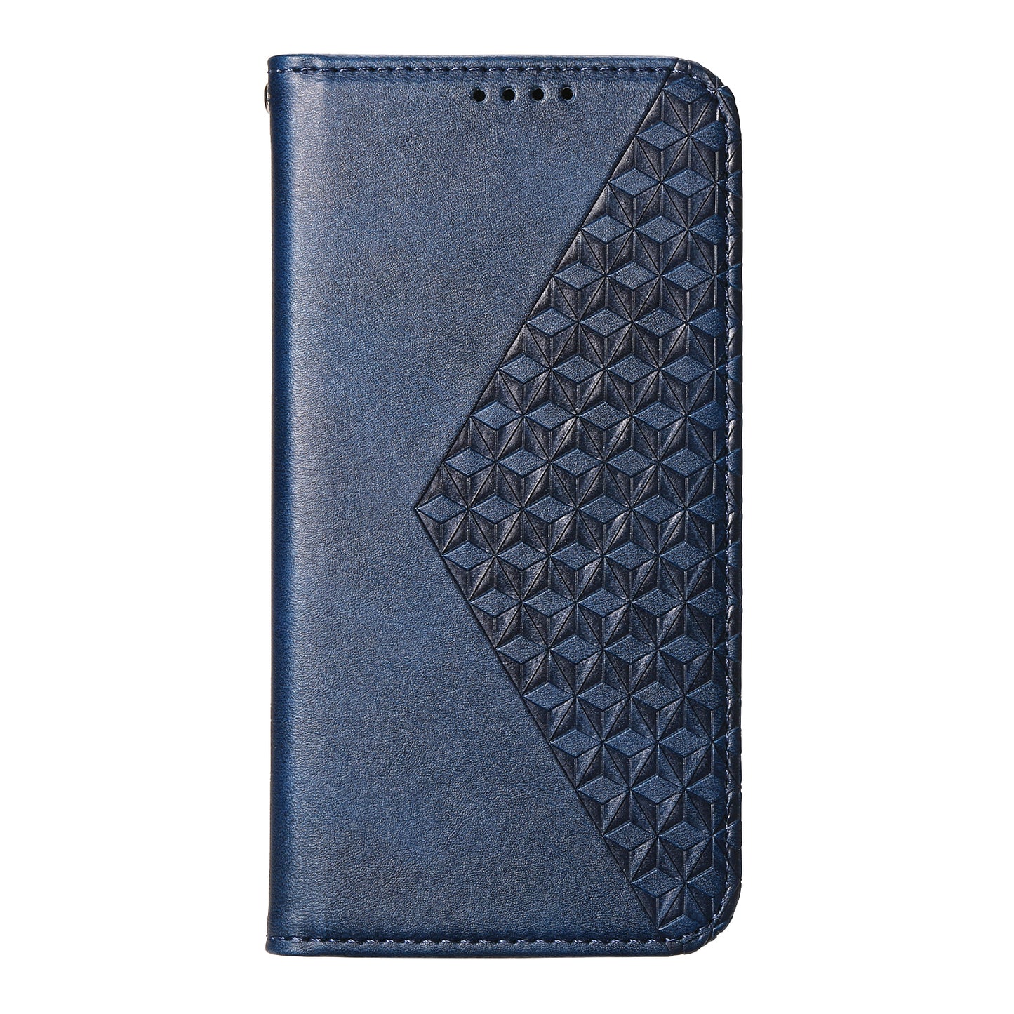 For Samsung Galaxy A06 Case Calf Texture PU Leather Phone Cover with Wallet - Blue