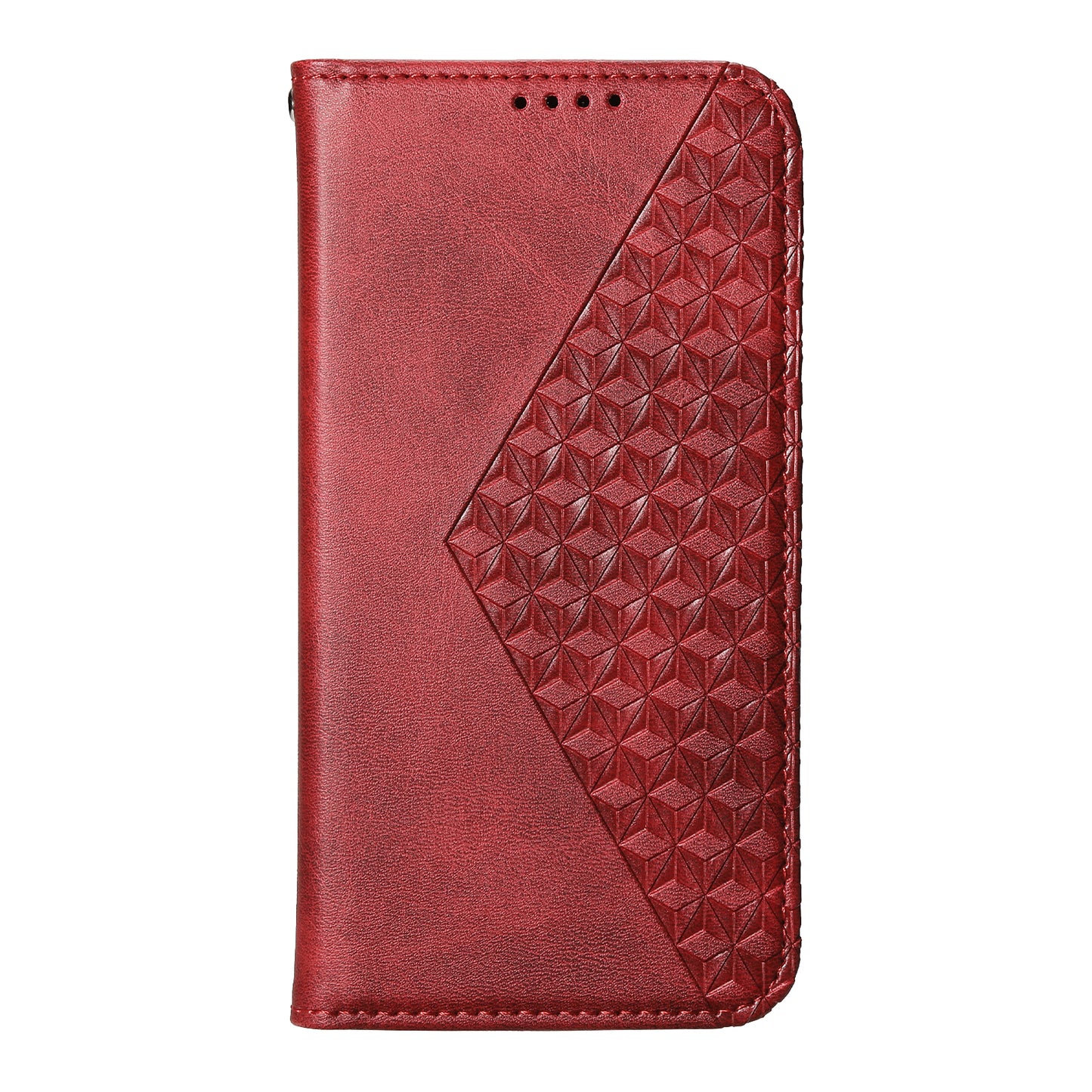 For Samsung Galaxy A06 Case Calf Texture PU Leather Phone Cover with Wallet - Red