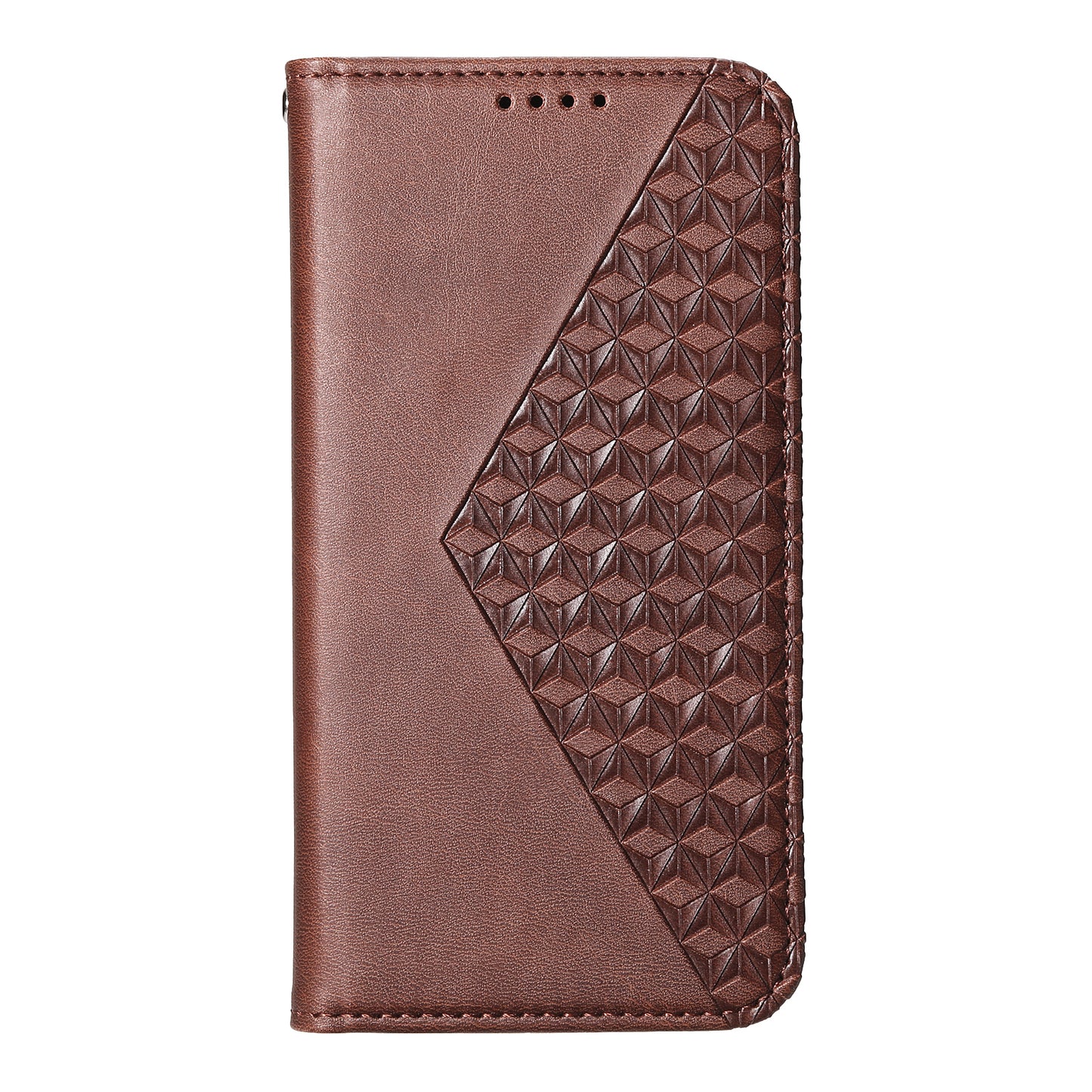 For Samsung Galaxy A06 Case Calf Texture PU Leather Phone Cover with Wallet - Brown