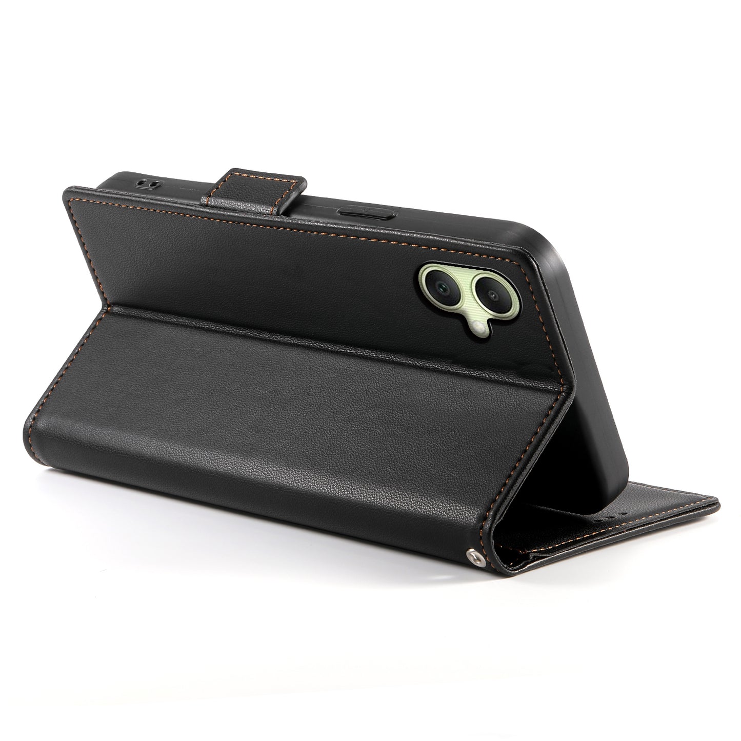 DF-010 For Samsung Galaxy A06 Stand Case PU Leather Wallet Phone Cover - Black