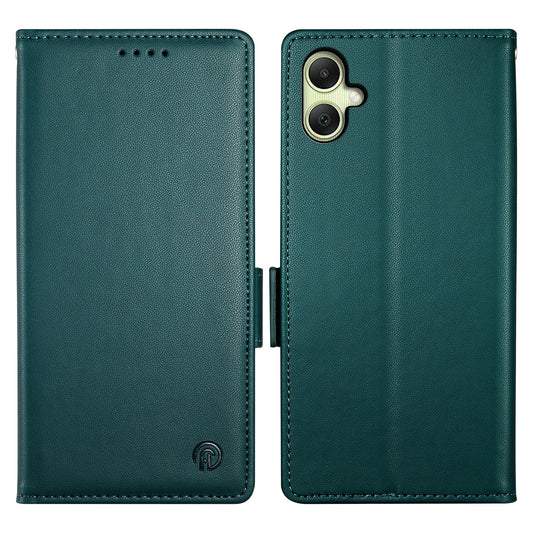 DF-010 For Samsung Galaxy A06 Stand Case PU Leather Wallet Phone Cover - Blackish Green