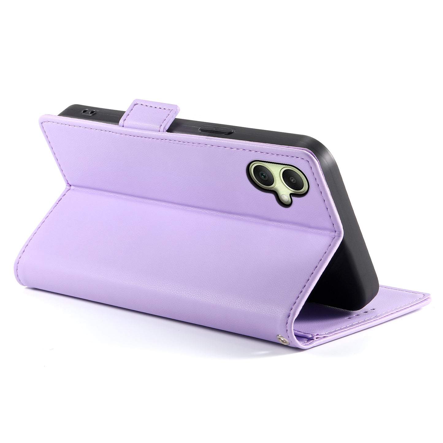 DF-010 For Samsung Galaxy A06 Stand Case PU Leather Wallet Phone Cover - Purple