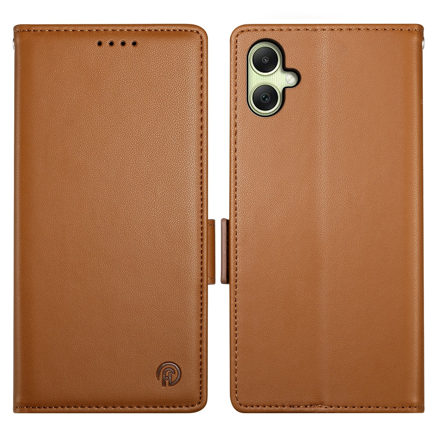 DF-010 For Samsung Galaxy A06 Stand Case PU Leather Wallet Phone Cover - Brown