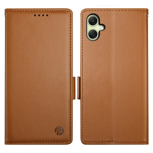 DF-010 For Samsung Galaxy A06 Stand Case PU Leather Wallet Phone Cover - Brown