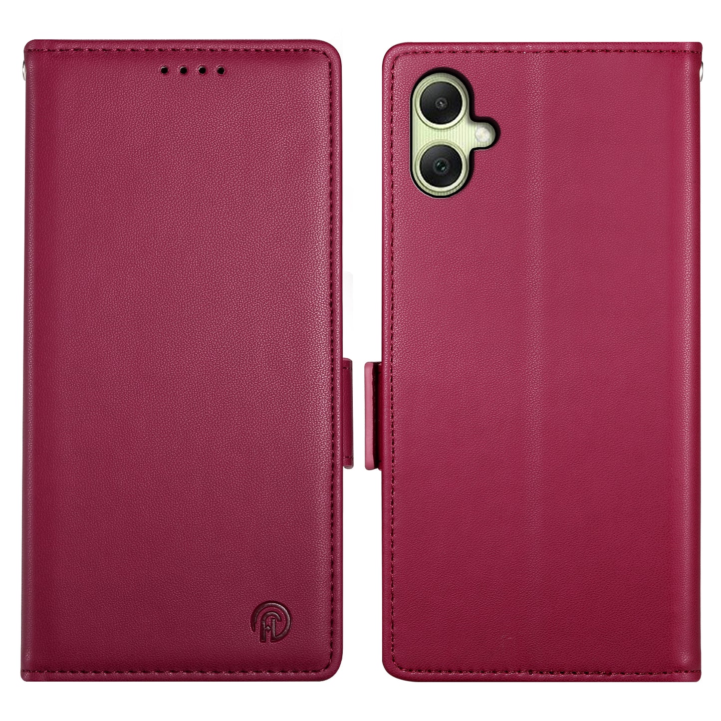 DF-010 For Samsung Galaxy A06 Stand Case PU Leather Wallet Phone Cover - Wine Red