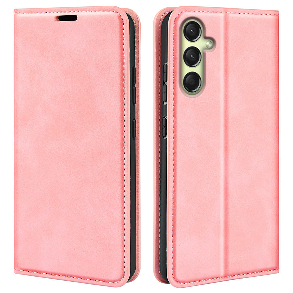 For Samsung Galaxy A16 5G / A16 4G Case Skin-Touch Leather Wallet Phone Cover - Pink
