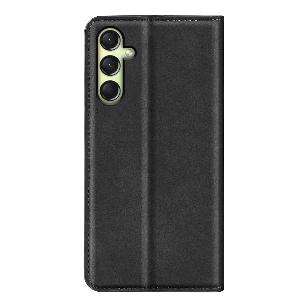 For Samsung Galaxy A16 5G / A16 4G Case Skin-Touch Leather Wallet Phone Cover - Black
