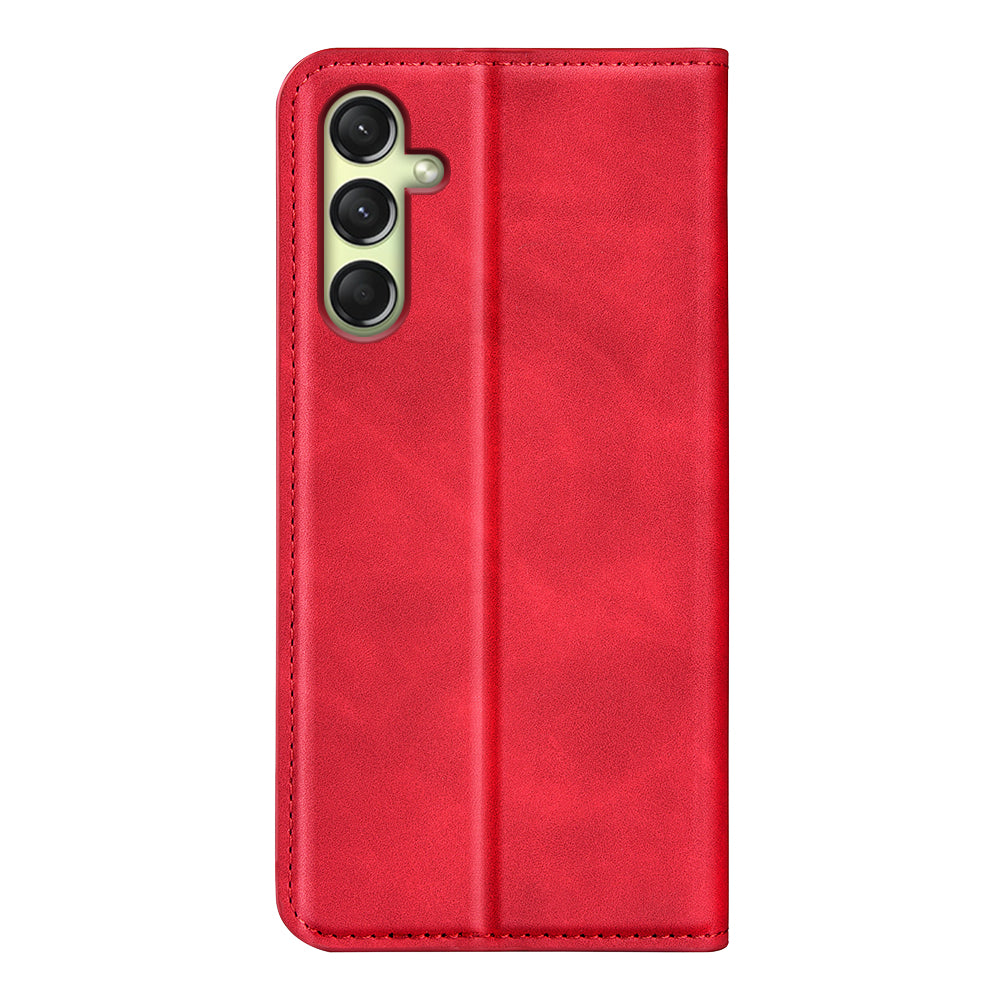 For Samsung Galaxy A16 5G / A16 4G Case Skin-Touch Leather Wallet Phone Cover - Red