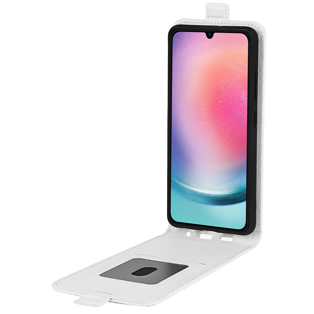 For Samsung Galaxy A16 5G / A16 4G Case with Card Slots Vertical Flip Leather Phone Cover - White