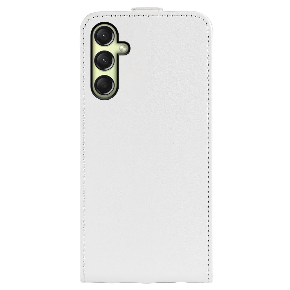 For Samsung Galaxy A16 5G / A16 4G Case with Card Slots Vertical Flip Leather Phone Cover - White