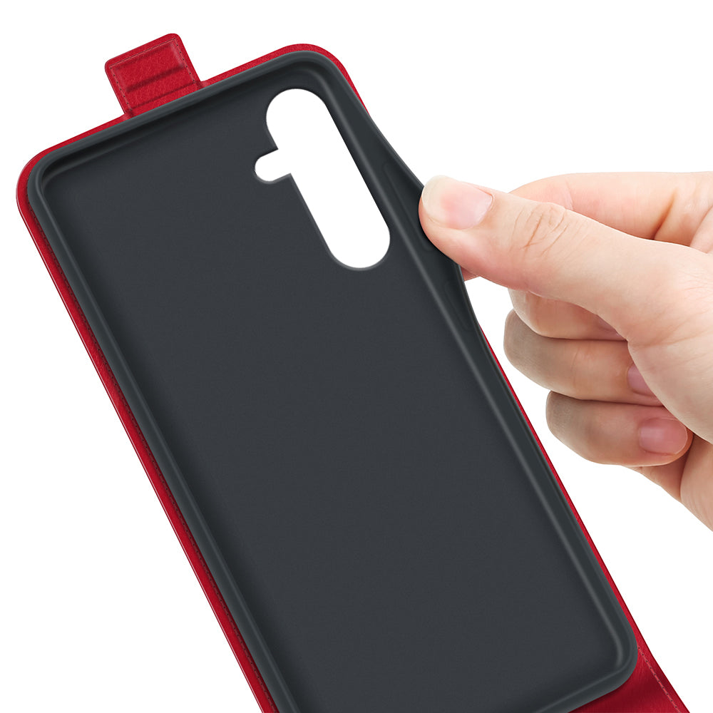 For Samsung Galaxy A16 5G / A16 4G Case with Card Slots Vertical Flip Leather Phone Cover - Red