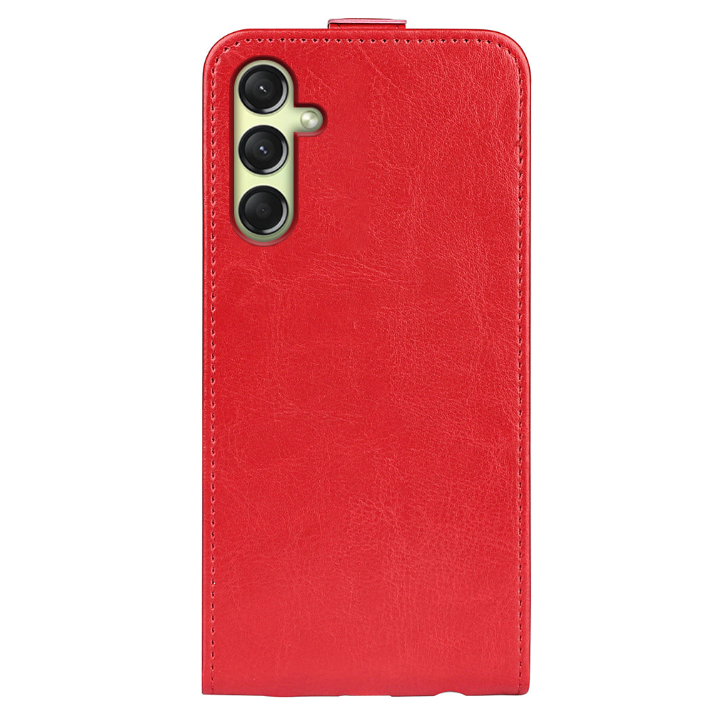 For Samsung Galaxy A16 5G / A16 4G Case with Card Slots Vertical Flip Leather Phone Cover - Red