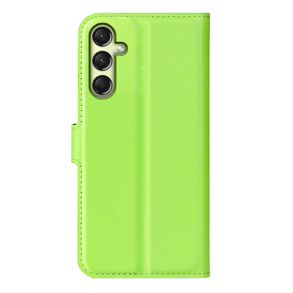 For Samsung Galaxy A16 5G / A16 4G Case Litchi Texture Shockproof Leather Wallet Phone Cover - Green