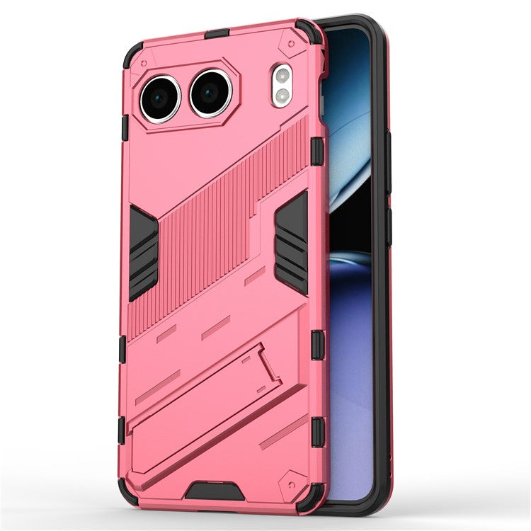 For OnePlus Nord 4 Case PC+TPU Shockproof Phone Cover with Kickstand - Rose