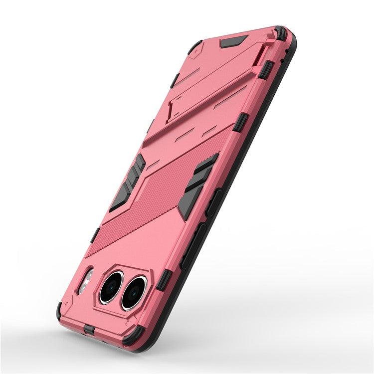 For OnePlus Nord 4 Case PC+TPU Shockproof Phone Cover with Kickstand - Rose