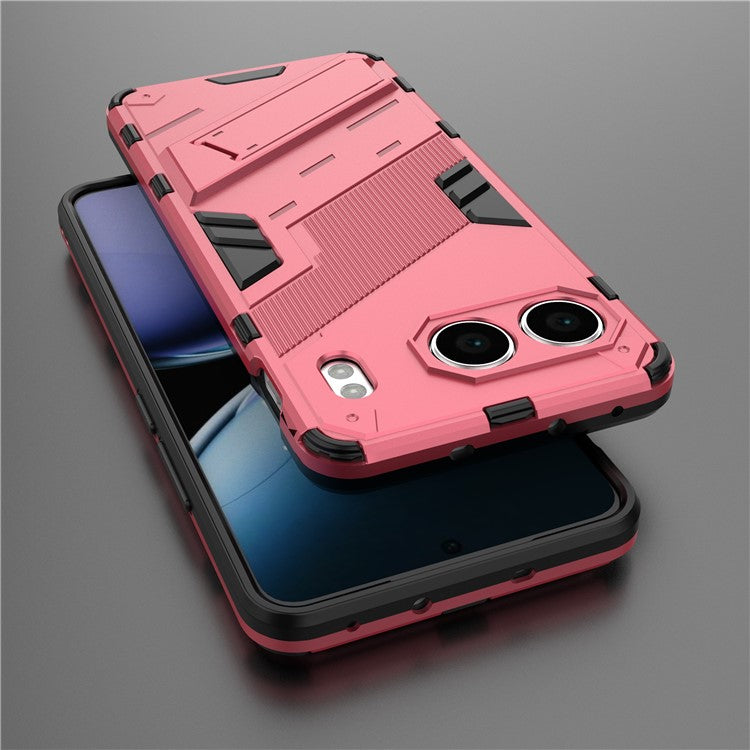 For OnePlus Nord 4 Case PC+TPU Shockproof Phone Cover with Kickstand - Rose