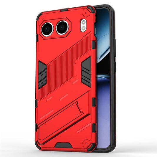 For OnePlus Nord 4 Case PC+TPU Shockproof Phone Cover with Kickstand - Red