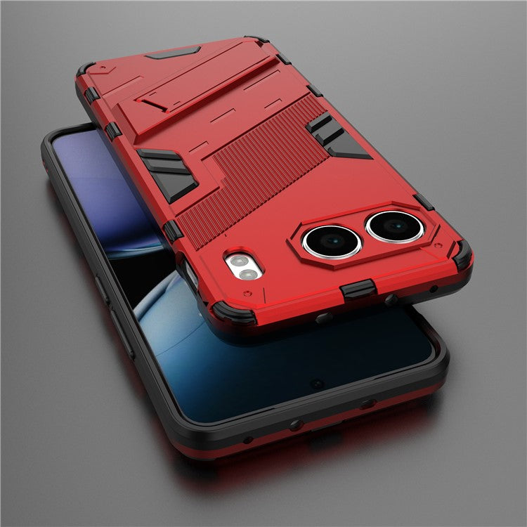For OnePlus Nord 4 Case PC+TPU Shockproof Phone Cover with Kickstand - Red
