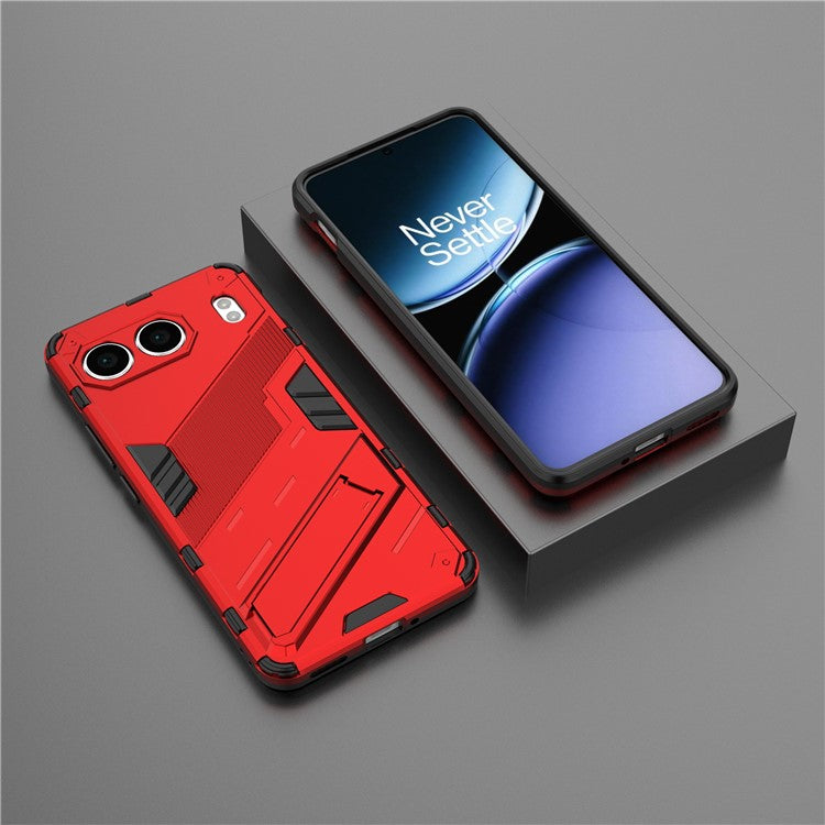 For OnePlus Nord 4 Case PC+TPU Shockproof Phone Cover with Kickstand - Red