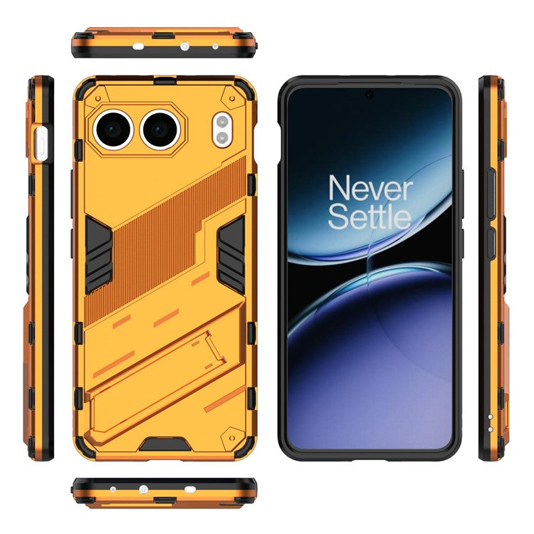 For OnePlus Nord 4 Case PC+TPU Shockproof Phone Cover with Kickstand - Orange