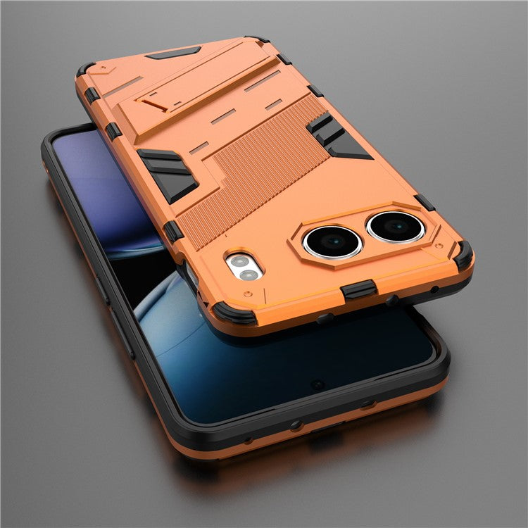 For OnePlus Nord 4 Case PC+TPU Shockproof Phone Cover with Kickstand - Orange