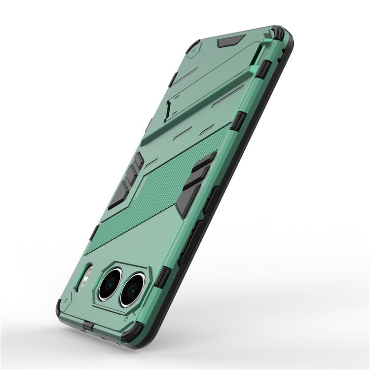 For OnePlus Nord 4 Case PC+TPU Shockproof Phone Cover with Kickstand - Green
