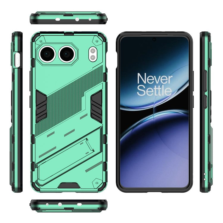 For OnePlus Nord 4 Case PC+TPU Shockproof Phone Cover with Kickstand - Green