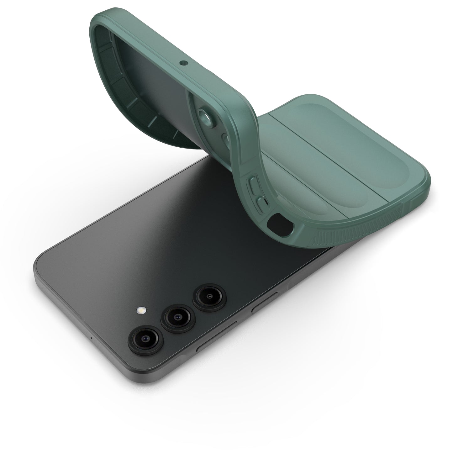 For Samsung Galaxy A16 5G / A16 4G Case Anti-Drop Soft TPU Rugged Phone Back Cover - Green