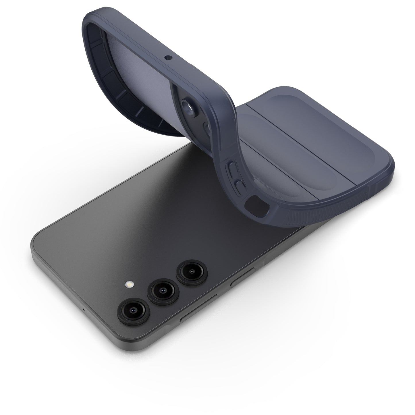 For Samsung Galaxy A16 5G / A16 4G Case Anti-Drop Soft TPU Rugged Phone Back Cover - Dark Blue