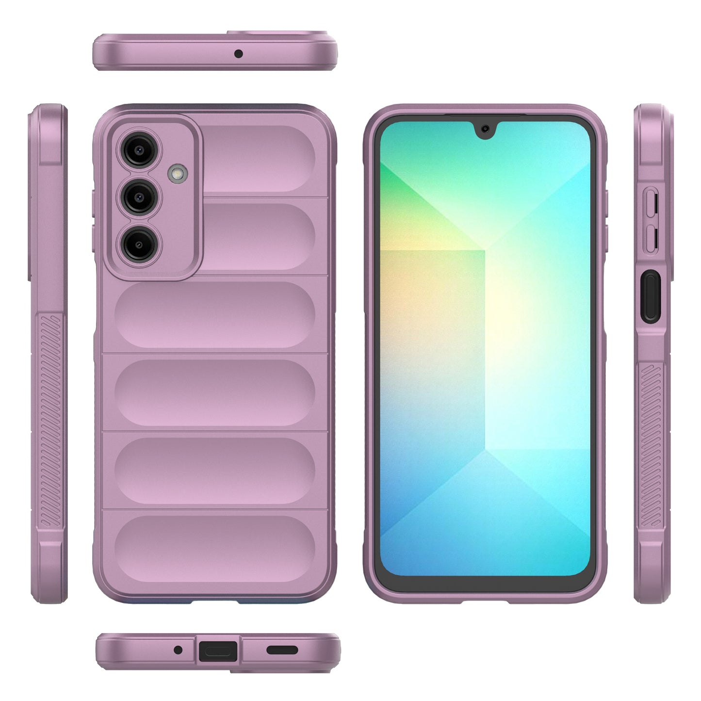 For Samsung Galaxy A16 5G / A16 4G Case Anti-Drop Soft TPU Rugged Phone Back Cover - Light Purple