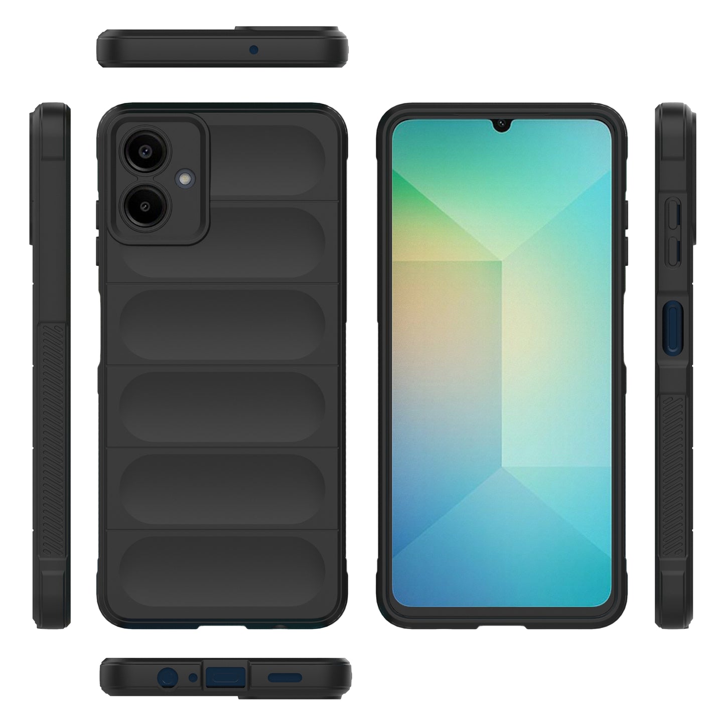 For Samsung Galaxy A06 Case Anti-Drop Soft TPU Rugged Phone Back Cover - Black