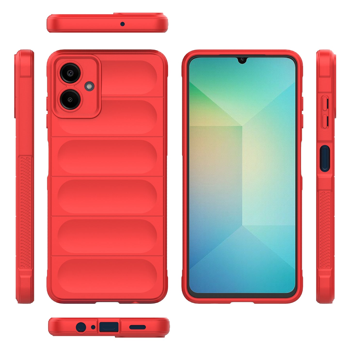 For Samsung Galaxy A06 Case Anti-Drop Soft TPU Rugged Phone Back Cover - Red