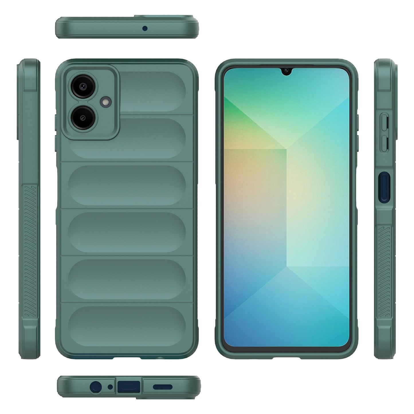 For Samsung Galaxy A06 Case Anti-Drop Soft TPU Rugged Phone Back Cover - Green