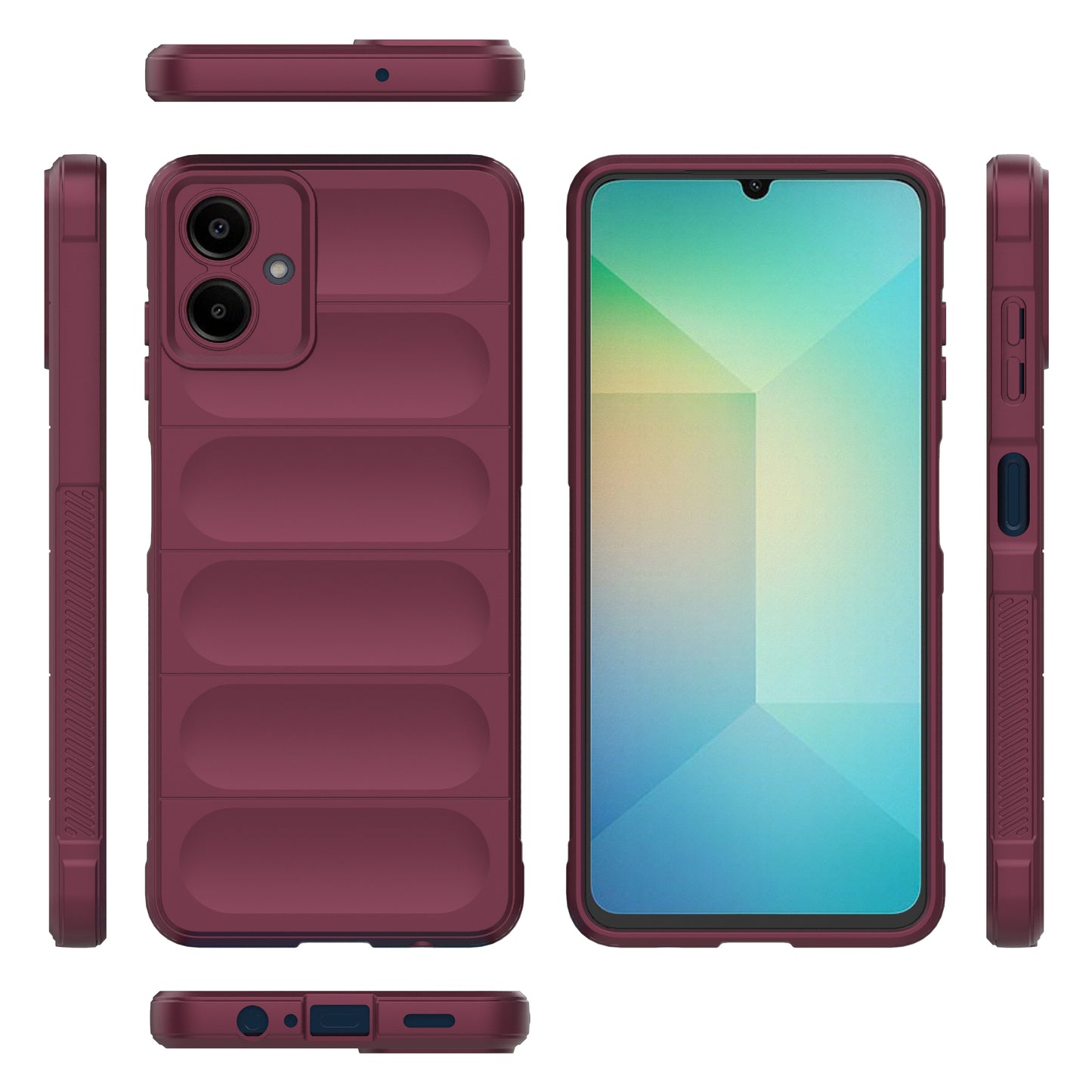For Samsung Galaxy A06 Case Anti-Drop Soft TPU Rugged Phone Back Cover - Wine Red