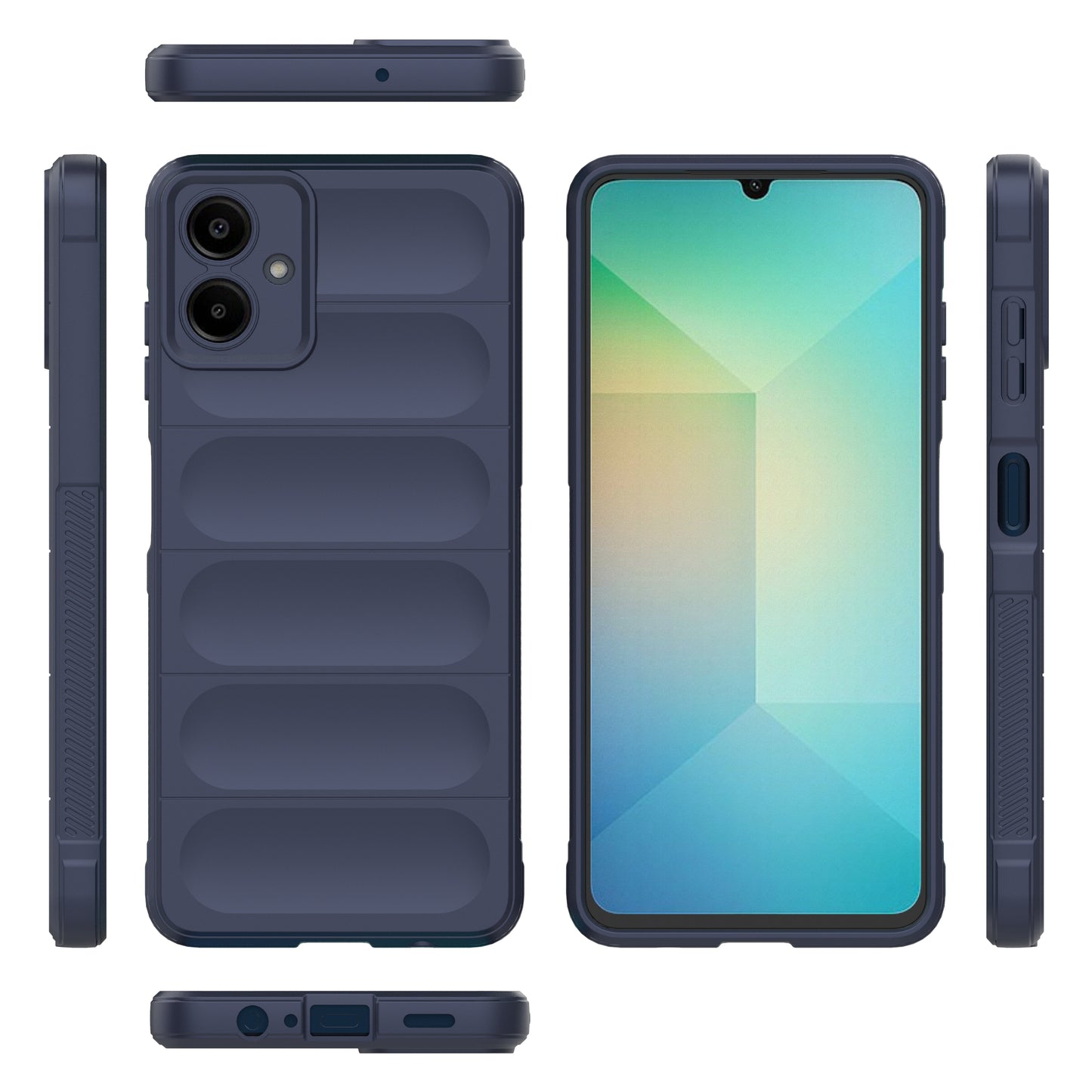 For Samsung Galaxy A06 Case Anti-Drop Soft TPU Rugged Phone Back Cover - Dark Blue