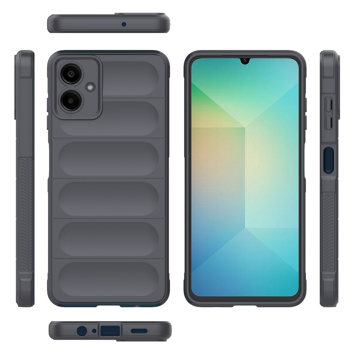 For Samsung Galaxy A06 Case Anti-Drop Soft TPU Rugged Phone Back Cover - Dark Grey