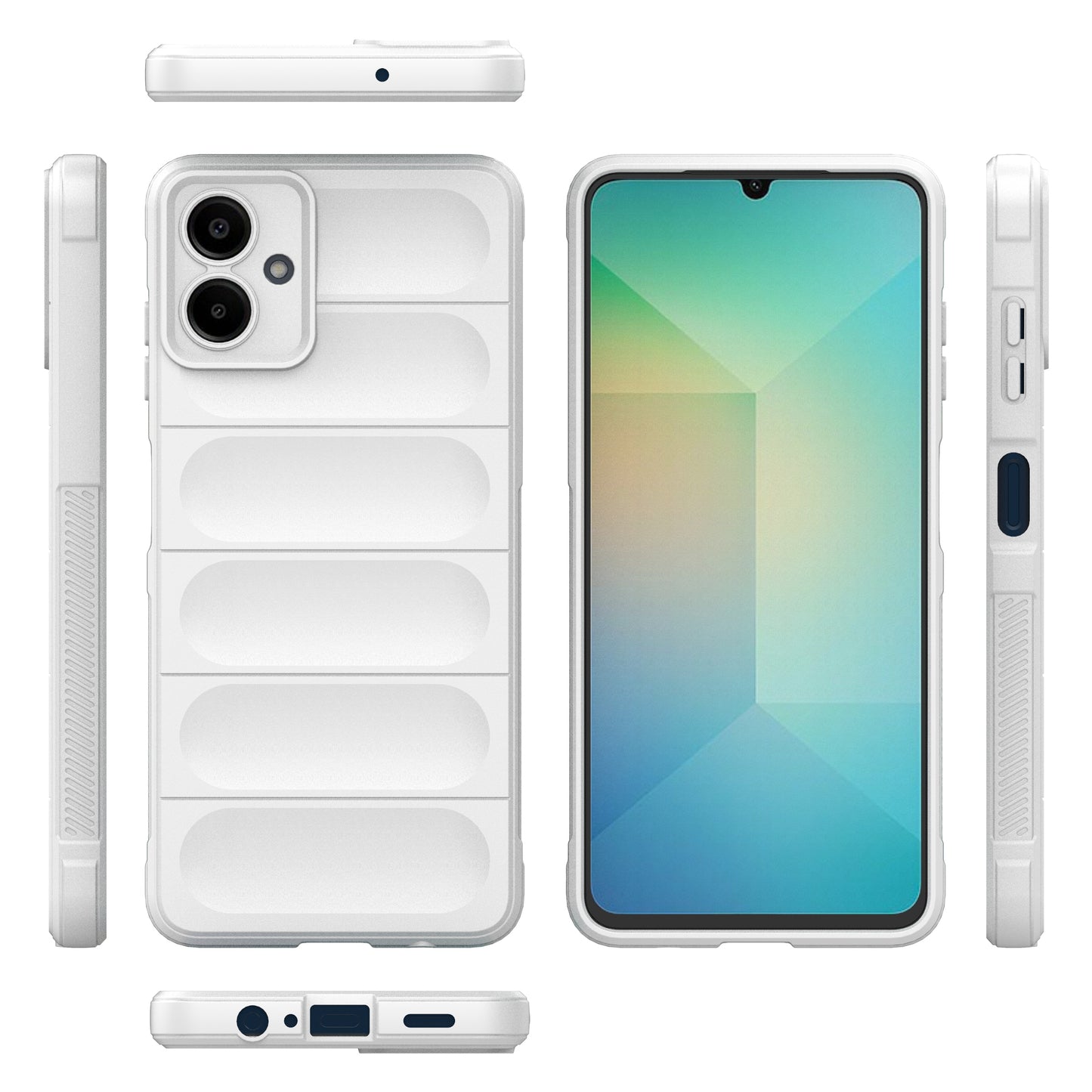 For Samsung Galaxy A06 Case Anti-Drop Soft TPU Rugged Phone Back Cover - White