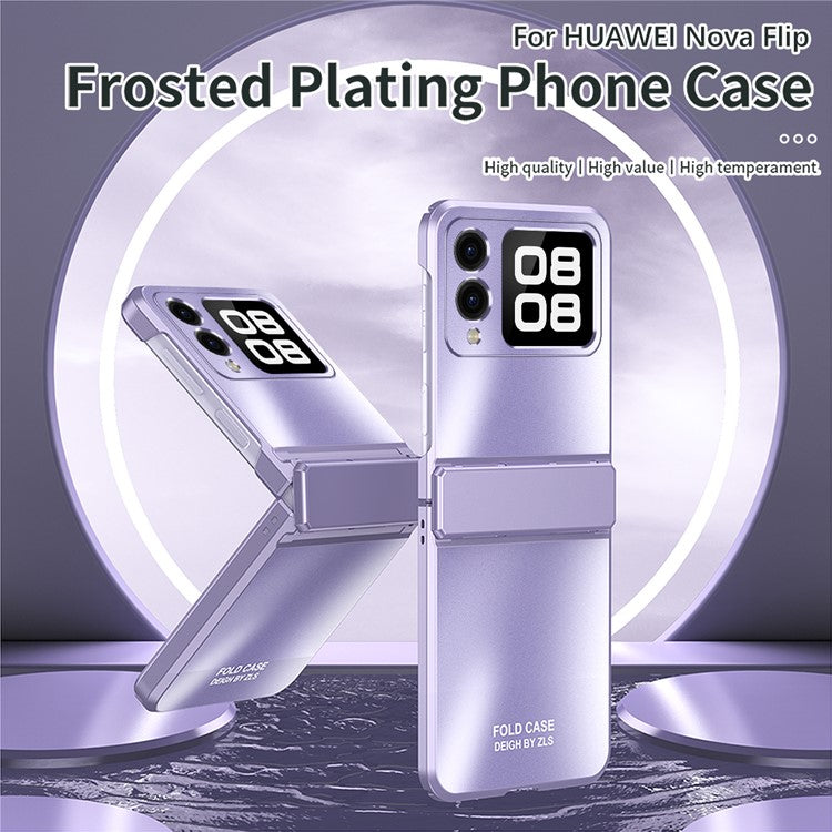 For Huawei nova Flip 5G Case Electroplating Hard PC Protective Phone Cover - Rose Gold