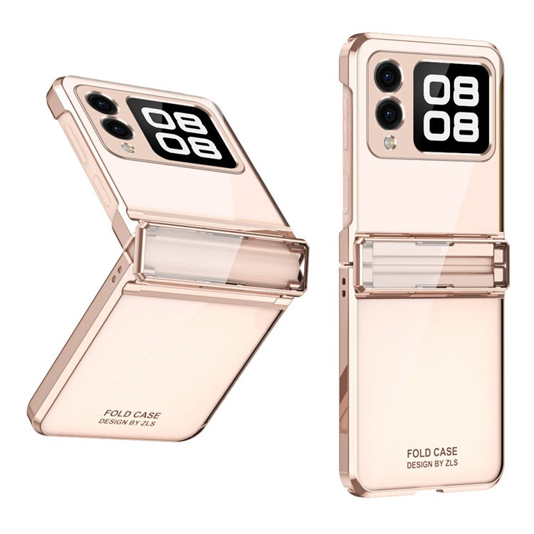 For Huawei nova Flip 5G Case Electroplating PC Folding Phone Cover - Rose Gold