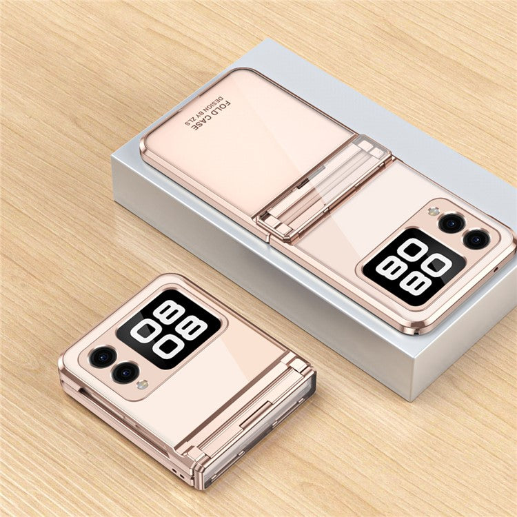 For Huawei nova Flip 5G Case Electroplating PC Folding Phone Cover - Rose Gold