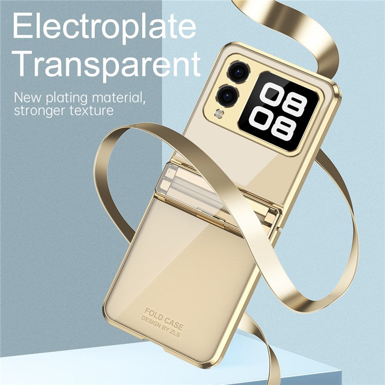 For Huawei nova Flip 5G Case Electroplating PC Folding Phone Cover - Rose Gold