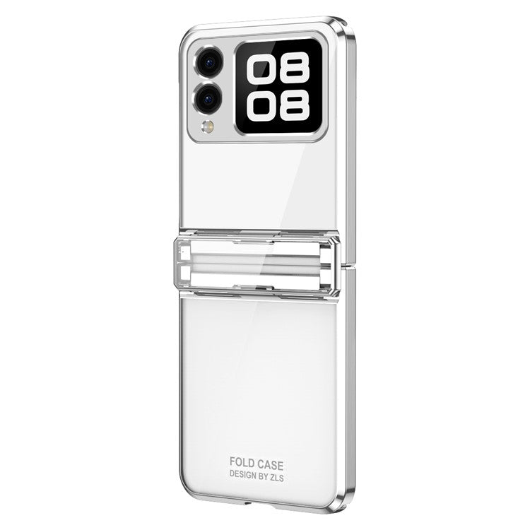 For Huawei nova Flip 5G Case Electroplating PC Folding Phone Cover - Silver