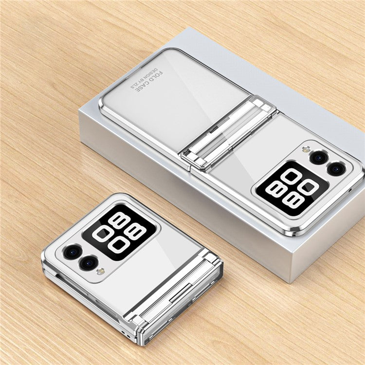 For Huawei nova Flip 5G Case Electroplating PC Folding Phone Cover - Silver